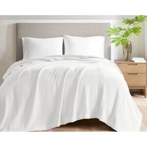 Reman 100% Cotton Blanket Waffle Weave All Season Oeko Tex Std 100 84x74 Farmh